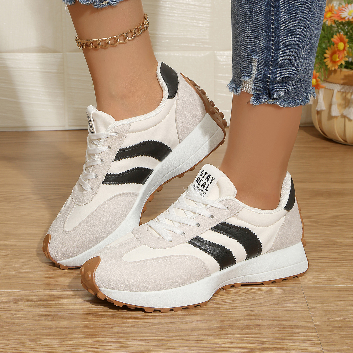 Outdoor Sport With Sticks - Women Sneakers Spring New Casual Flat