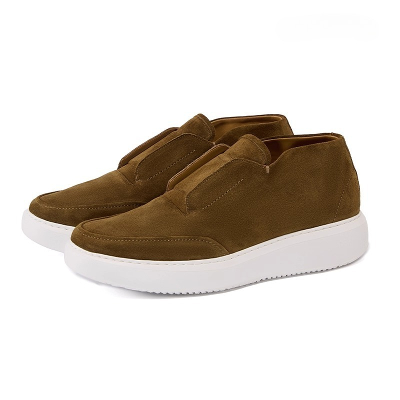 Outdoor Sport With Sticks - Men Skate Shoes Genuine Leather Slip-on