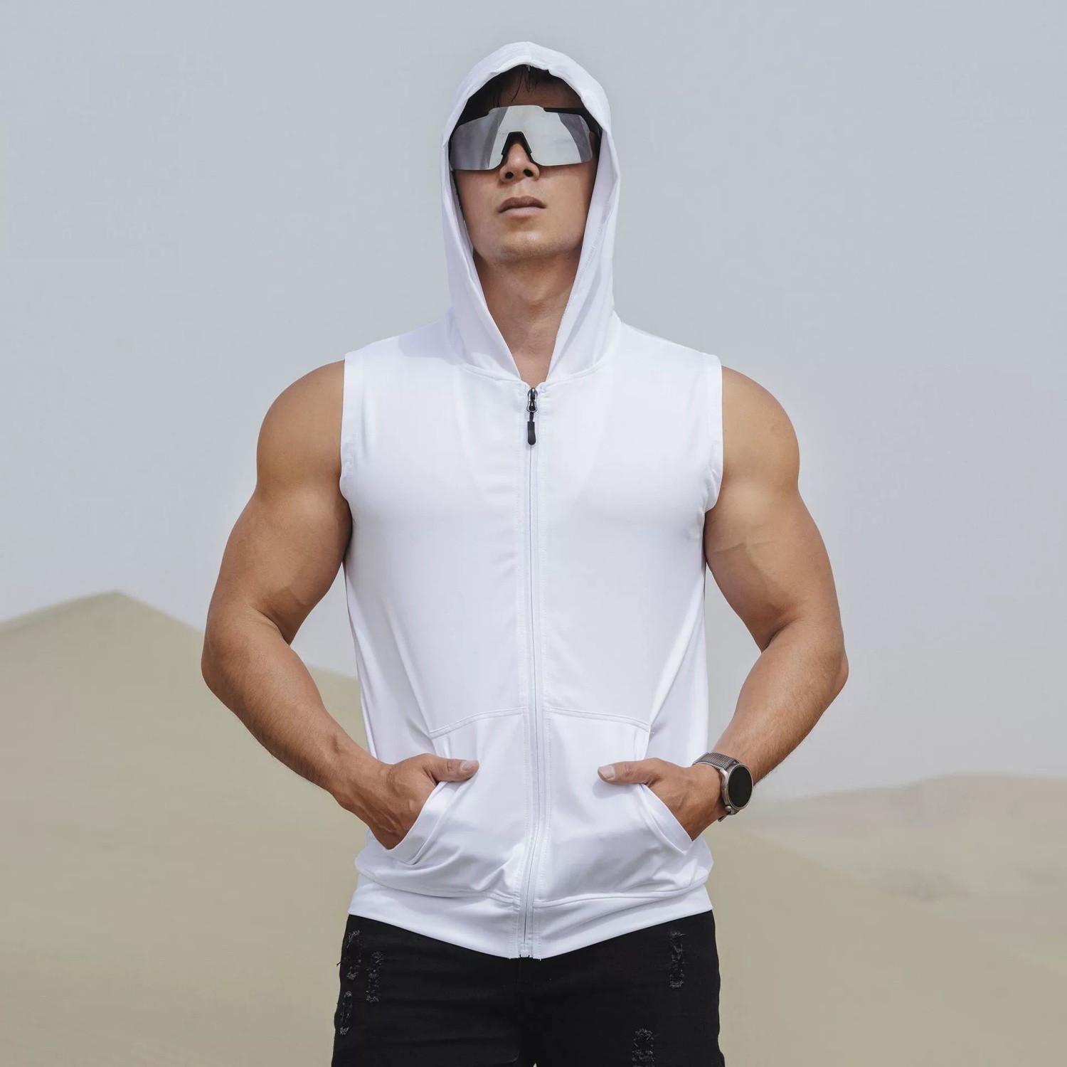 Outdoor Sport Winter Jacket - Summer Sports Vests, Men's Sleeveless Hooded