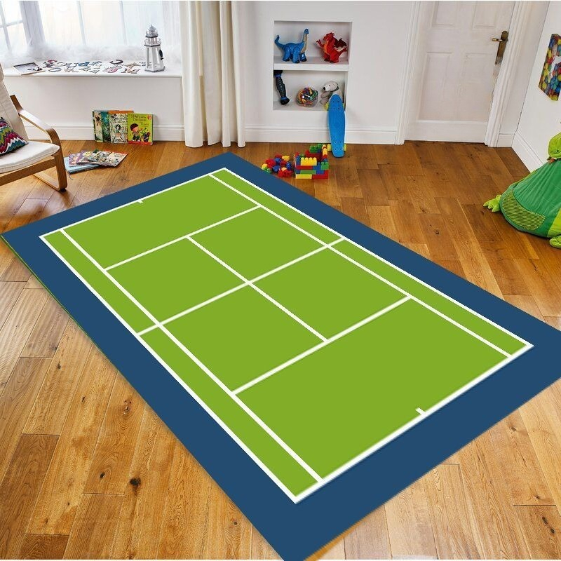 Tennis Court Print Area Rug Gr - Outdoor Sport Area avis et prix
