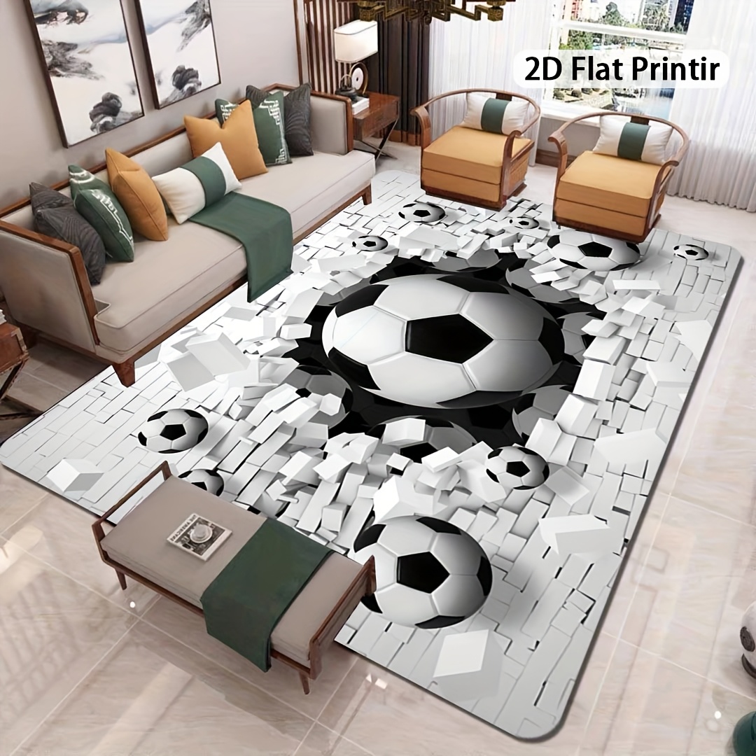 Soccer Ball 3D Effect Rug Flan - Outdoor Sport Area avis et prix