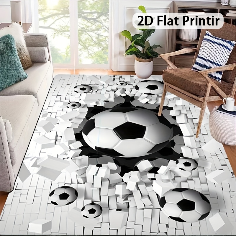 Soccer Ball 3D Effect Rug Flan - Outdoor Sport Area avis et prix