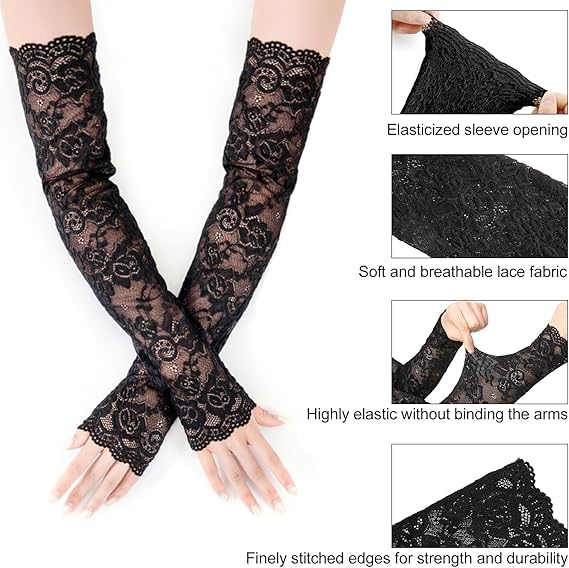 New 1Pair Sexy Lace Hollow-Out - Outdoor Sport Gloves avis et prix