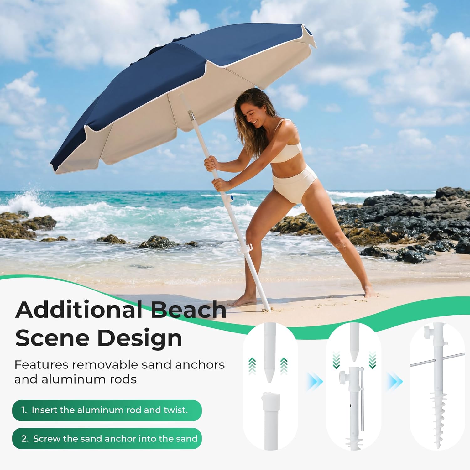 6.5ft Portable Sun Shade Umbre - Outdoor Sports Umbrella avis et prix