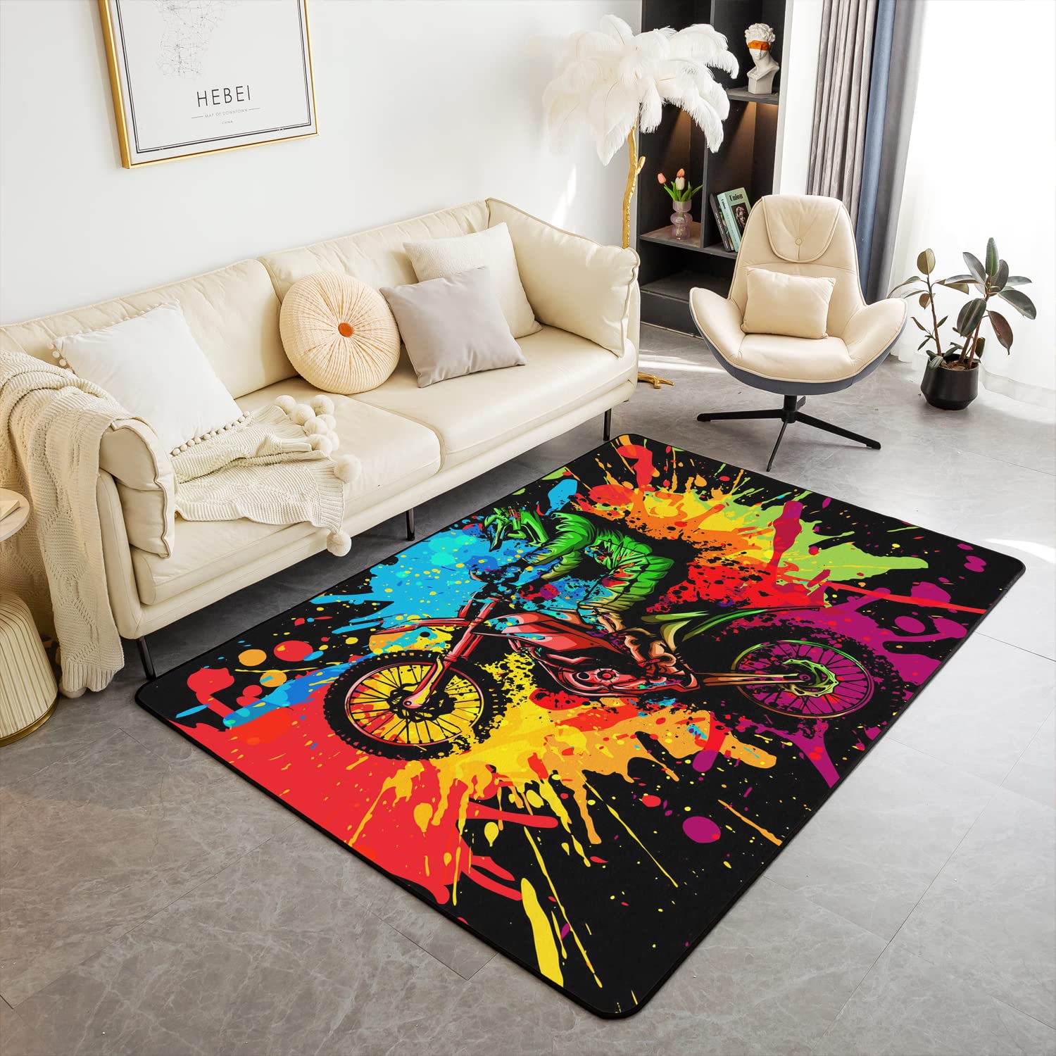 Teen Dirt Bike Area Rug for Li - Outdoor Sport Area avis et prix