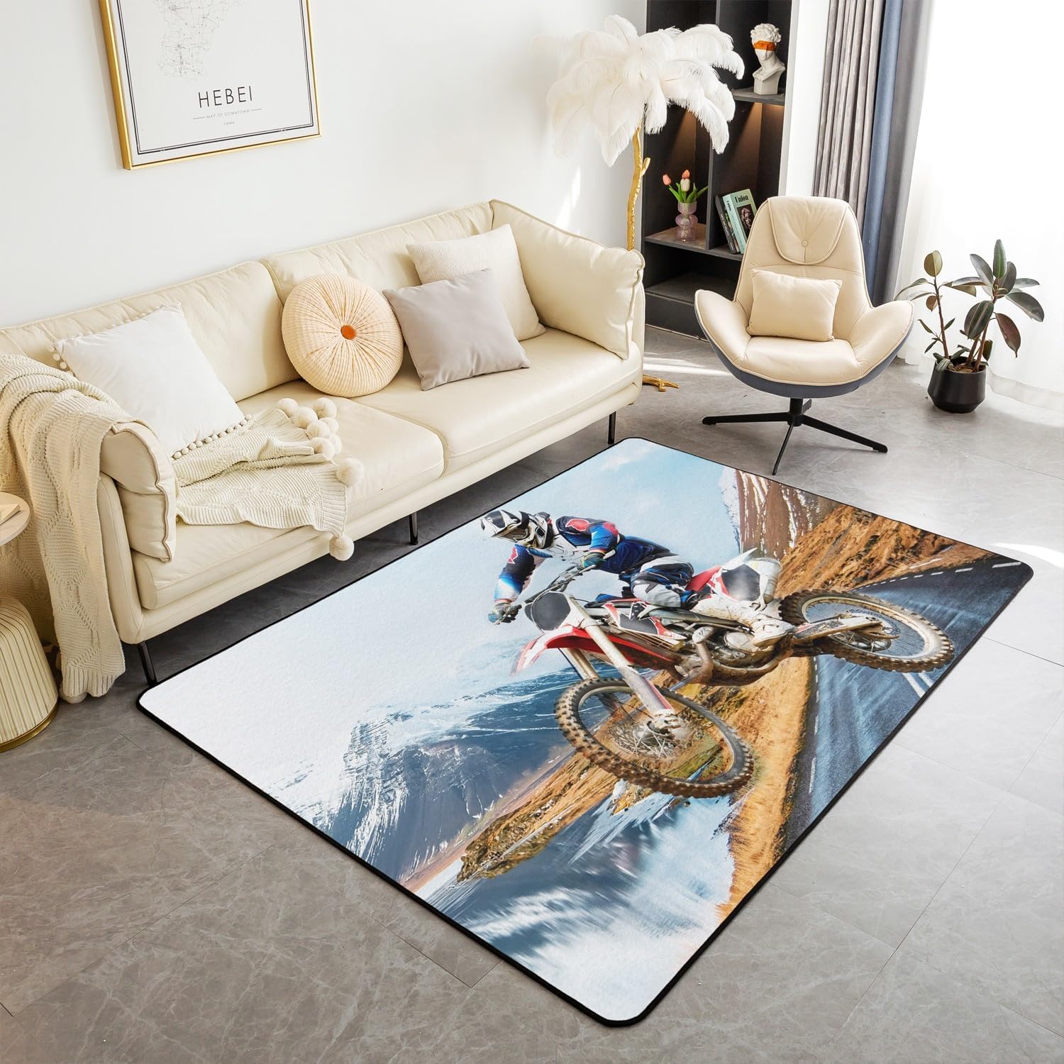 Teen Dirt Bike Area Rug for Li - Outdoor Sport Area avis et prix