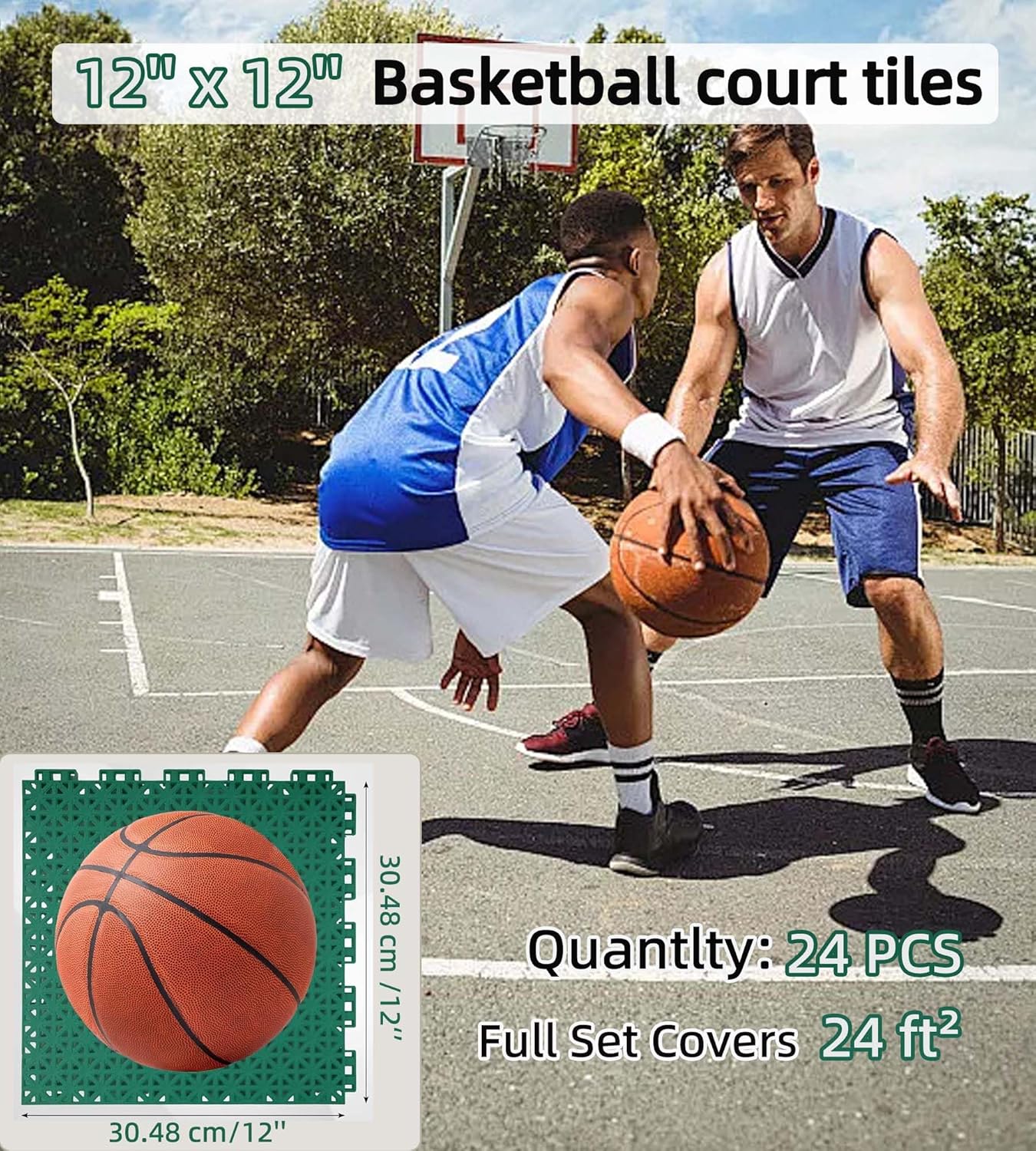jxgzyy 24 PCS Basketball Court - Outdoor Sport Floor Tiles avis et prix